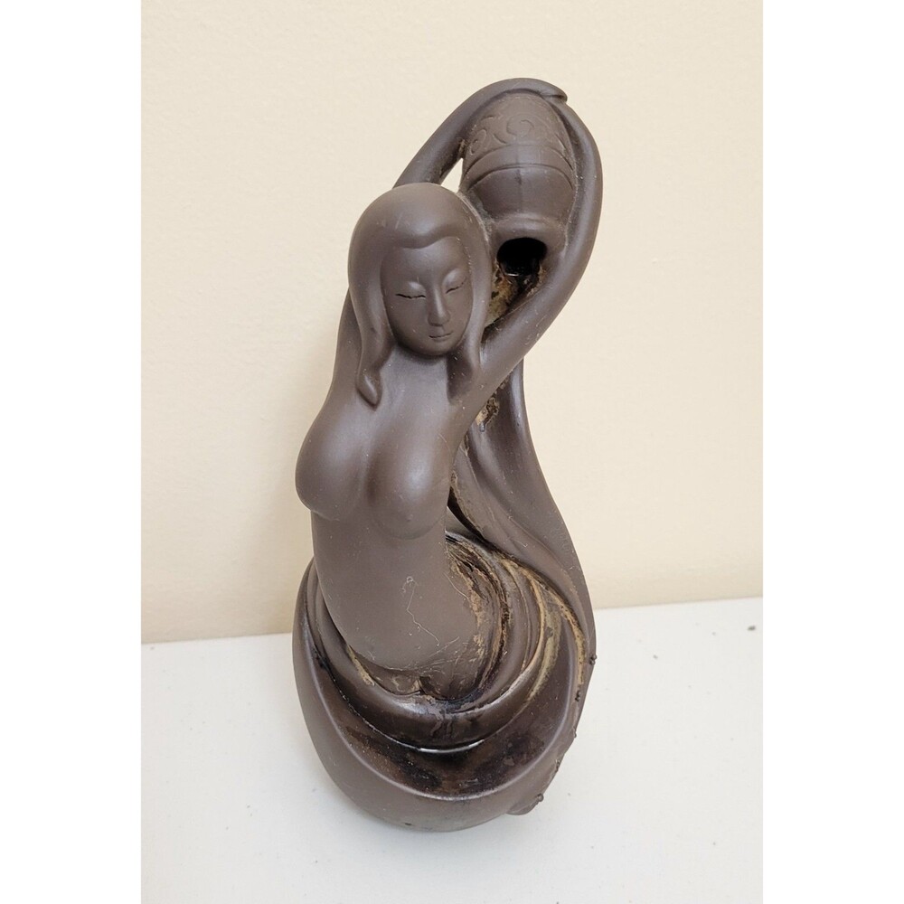 Ceramic Waterfall backflow Incense burner in a Bathing Lady Design